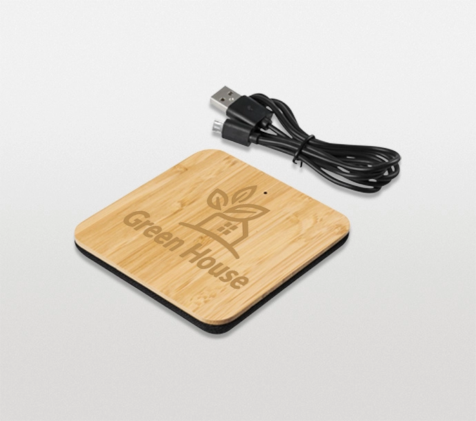 Printed Bamboo & Fabric Wireless Chargers