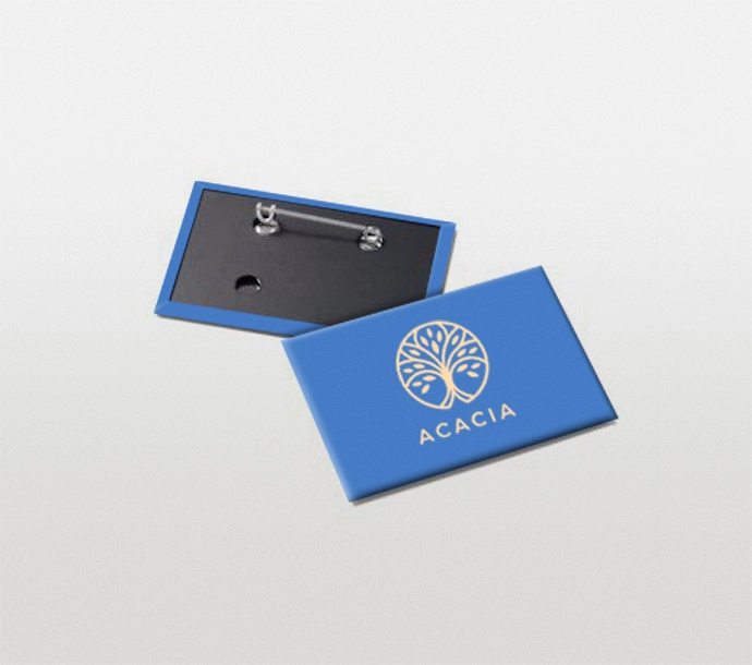 promotional rectangular button badges
