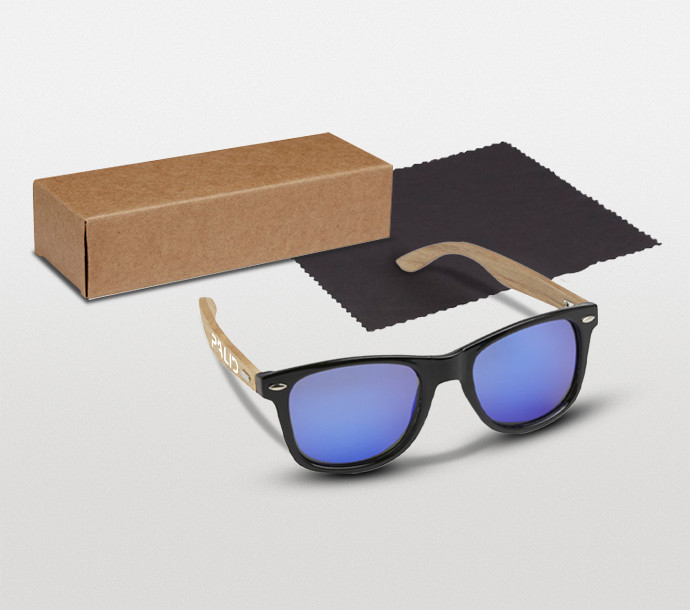 personalised recycled plastic & wood sunglasses